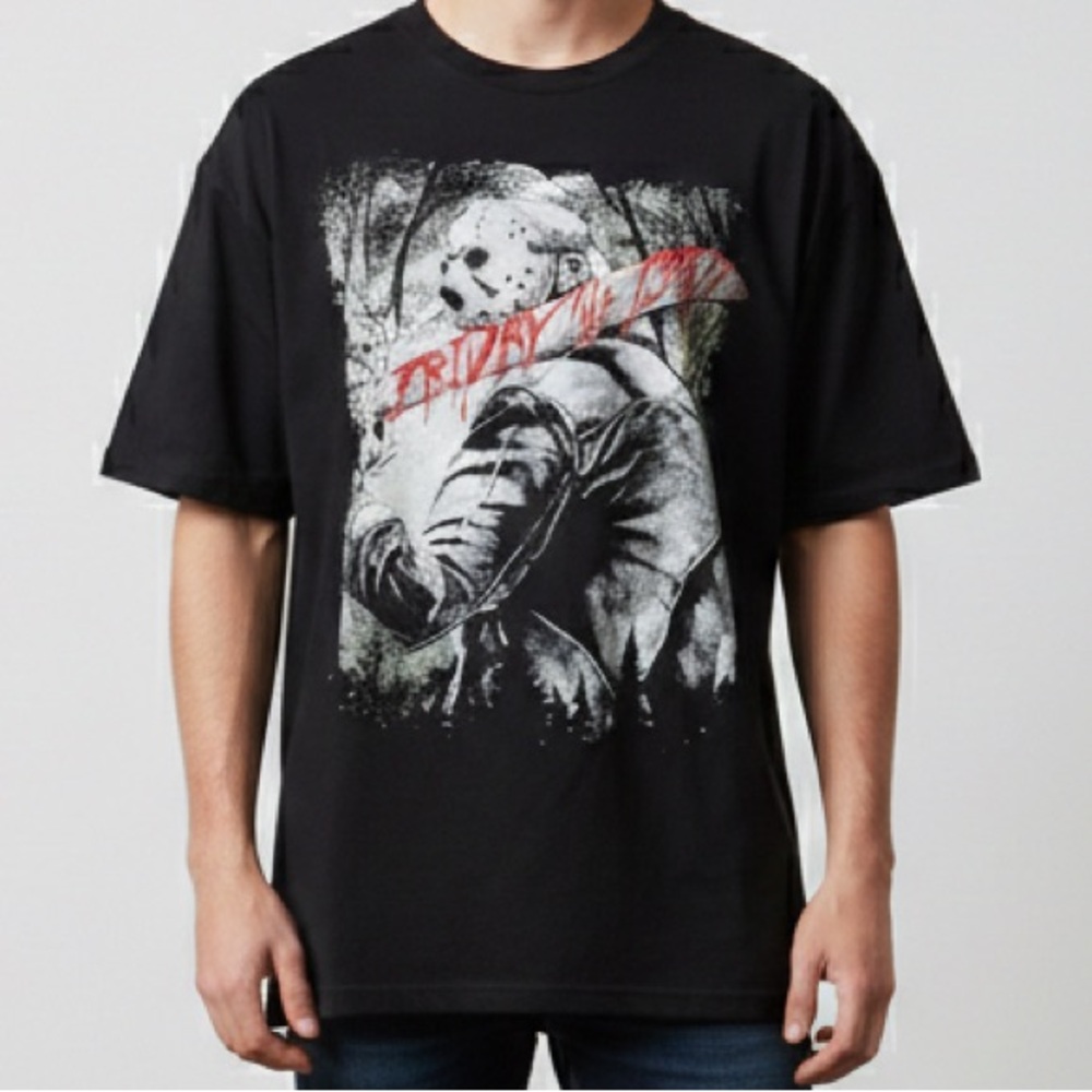 American Apparel Black Graphic Horror Friday the 13th Tee